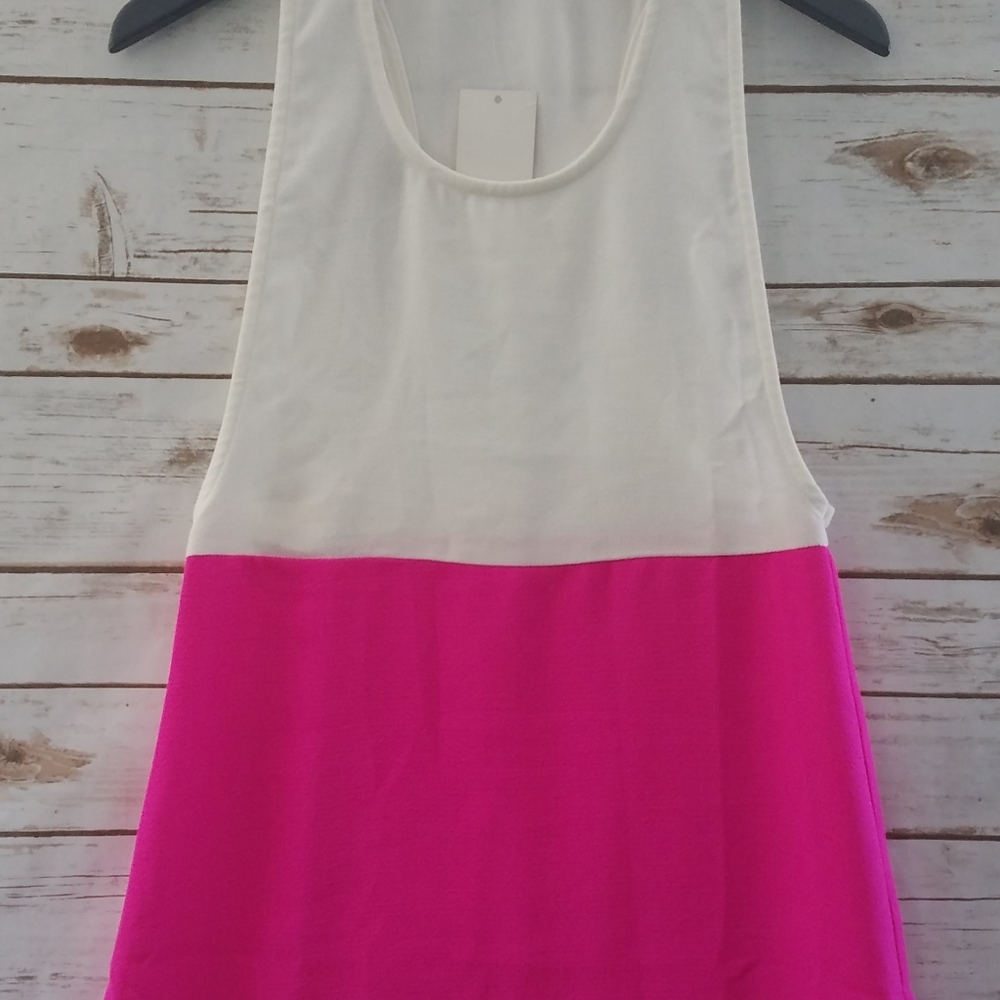 Tobi Dress size S/P color block white mini shift